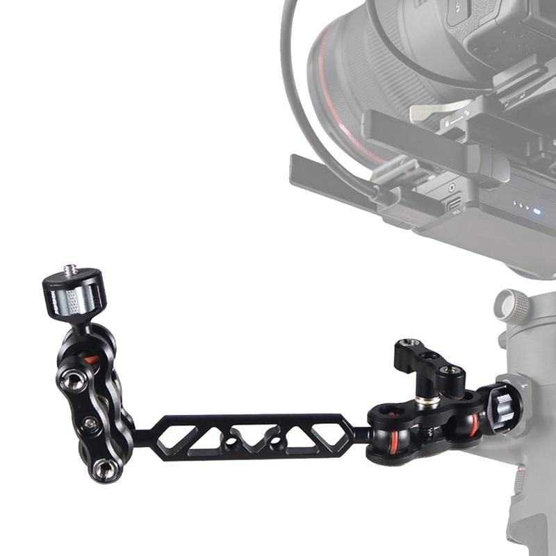 5Inch Aluminum Camera Articulating Arm Dual Ballhead Extension Bar with 14Inch Screws for DSLR Camera Support
