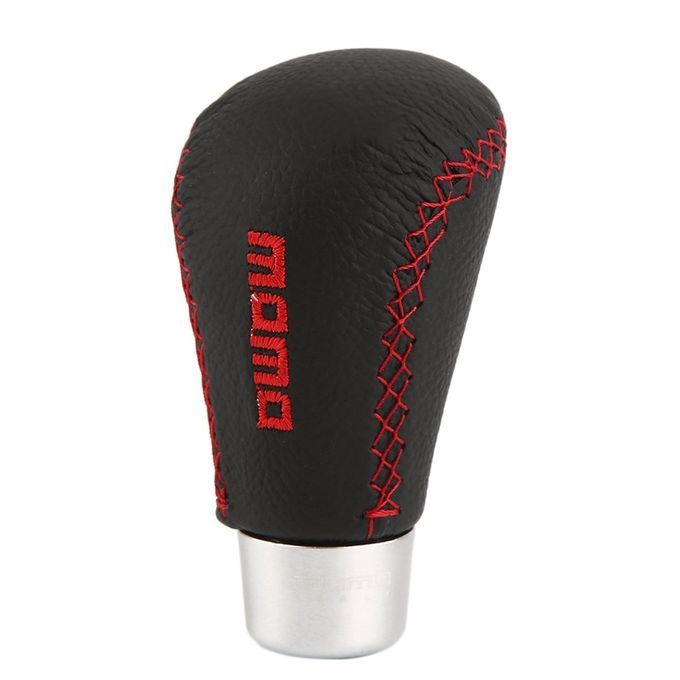 Universal Leather Red Stit Hed Automati  Drive  Ar Gear Shift Leather Knob-black And Red
