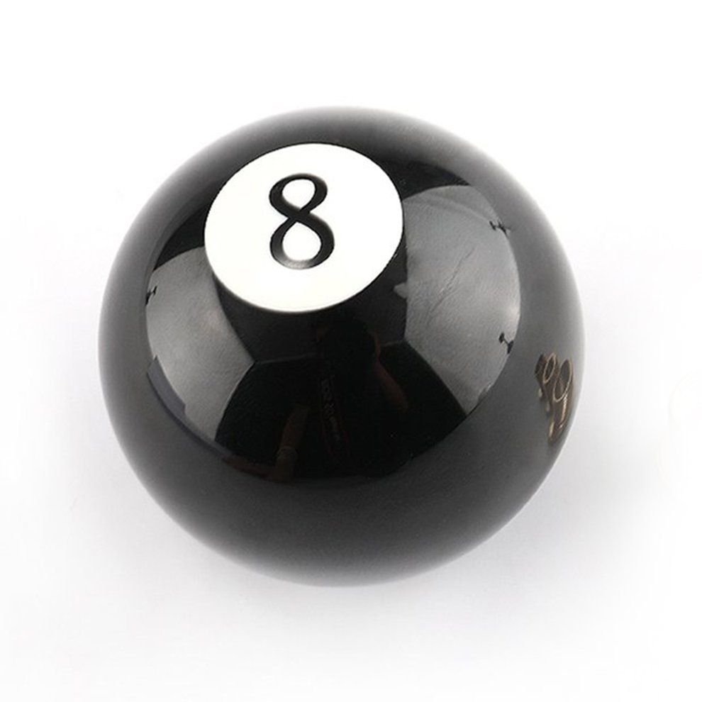 Black 8 Eight Pool Billiard Ball Gear Shift Knob W/ Adapter Universal Black