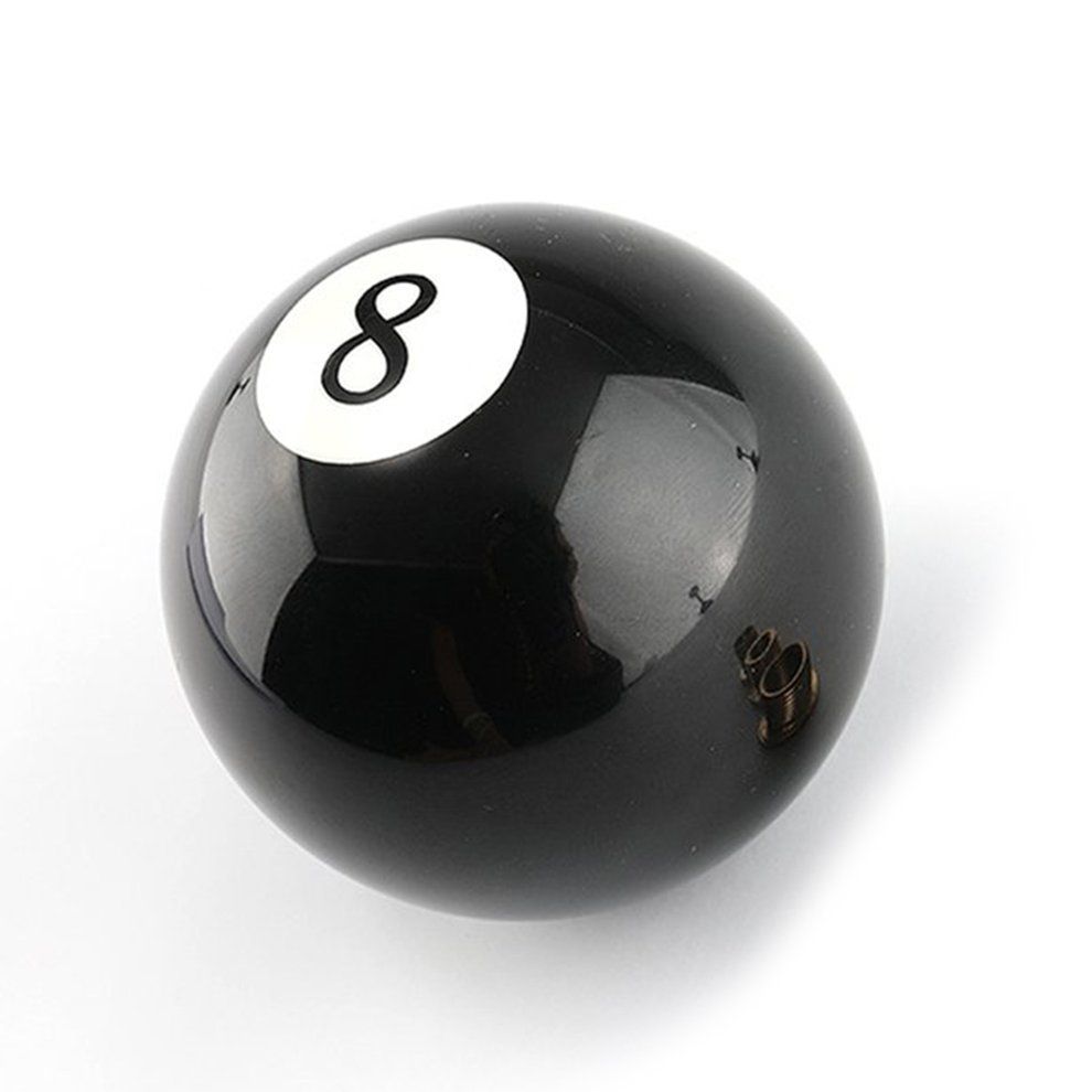 Black 8 Eight Pool Billiard Ball Gear Shift Knob W/ Adapter Universal Black