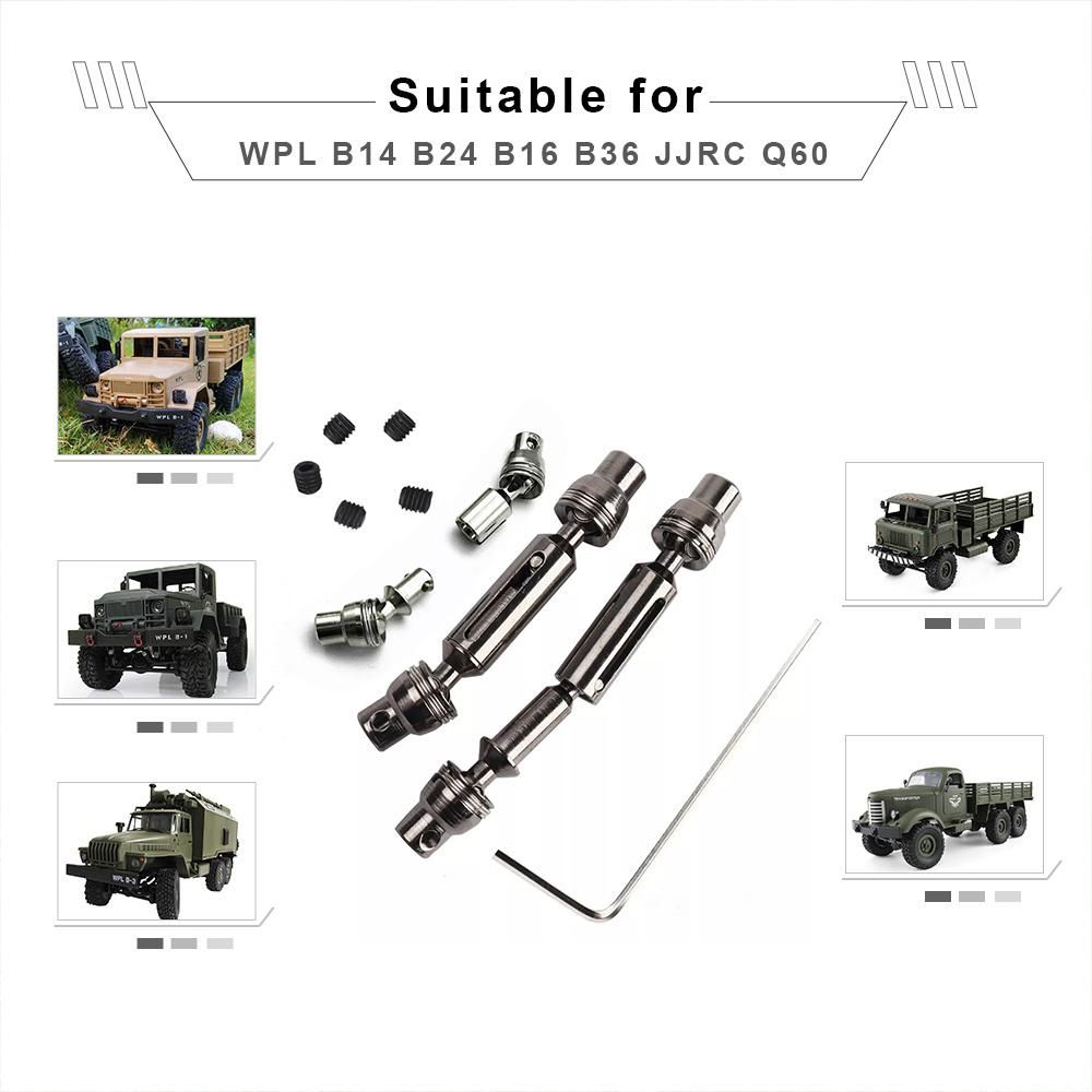 For WPL B14 B24 B16 B36 JJRC Q60 RC Car Metal Drive Shaft 3 PCS