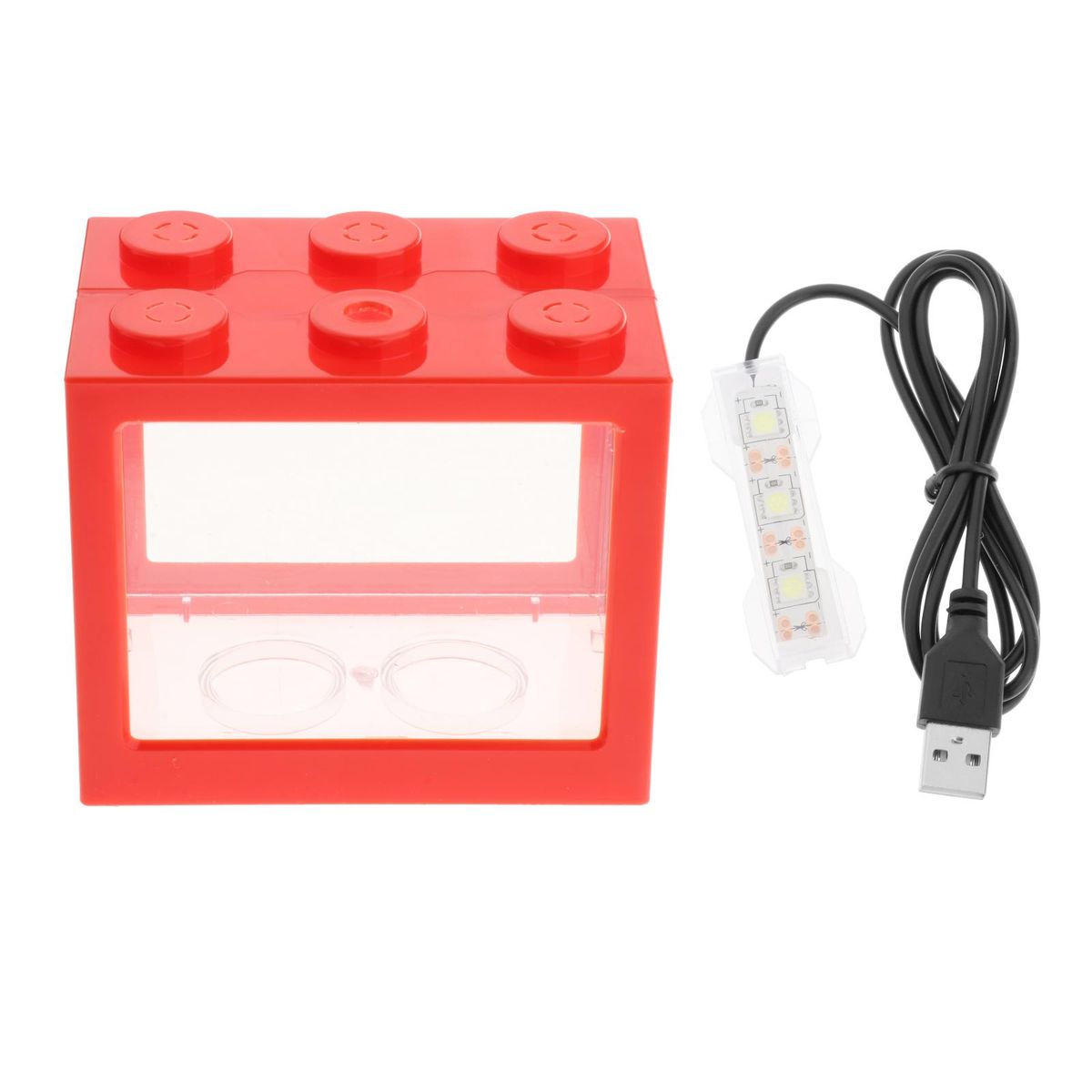 Small LED Lamp Desktop Mini Fish Tank Aquarium Water Room Ornament Red