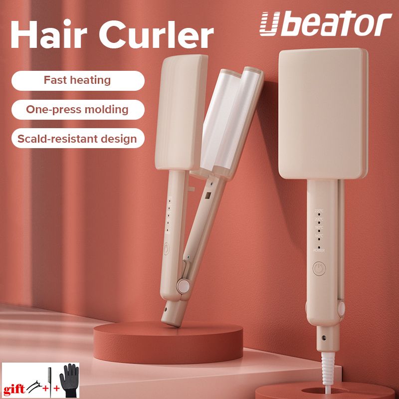 26mm Water Wave Egg Roll Ceramic Glaze Coating Fast Heating Widen Panel Splint Hair Curler Crimper