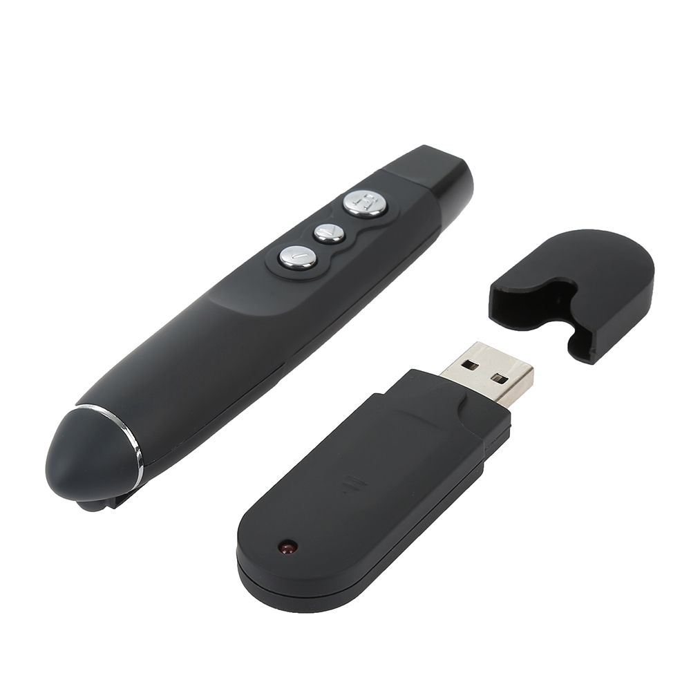 PP-1000 Multimedia Presentation Remote PowerPoint Clicker 2.4GHz RF Laser Pointer With USB Receiver(Black)