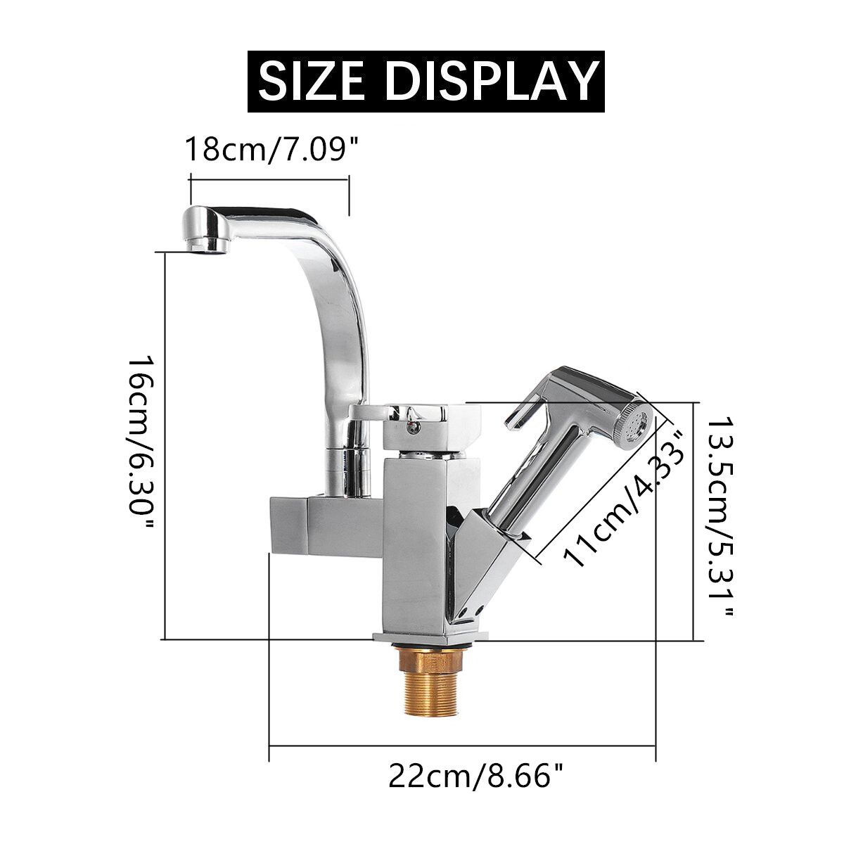 360° Rotation Copper Faucet Kitchen Pull-out Double Hole Wash Basin Swivel Stretchable Water Taps Mixer Kits Dual Outlet Water Modes