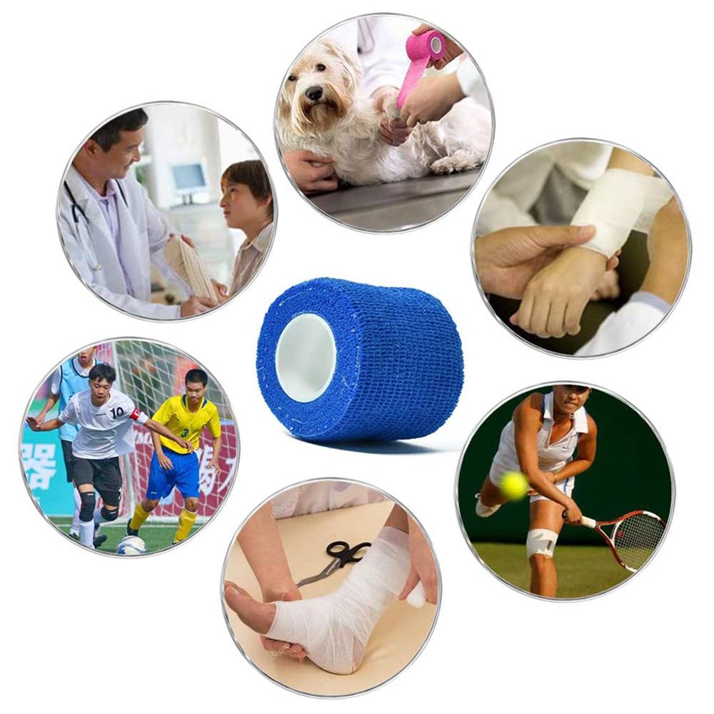 6-Rolls Self Adhesive Bandage Breathable Non Woven For Sports Injury Finger,Ankle,Knee,Toe And Pets