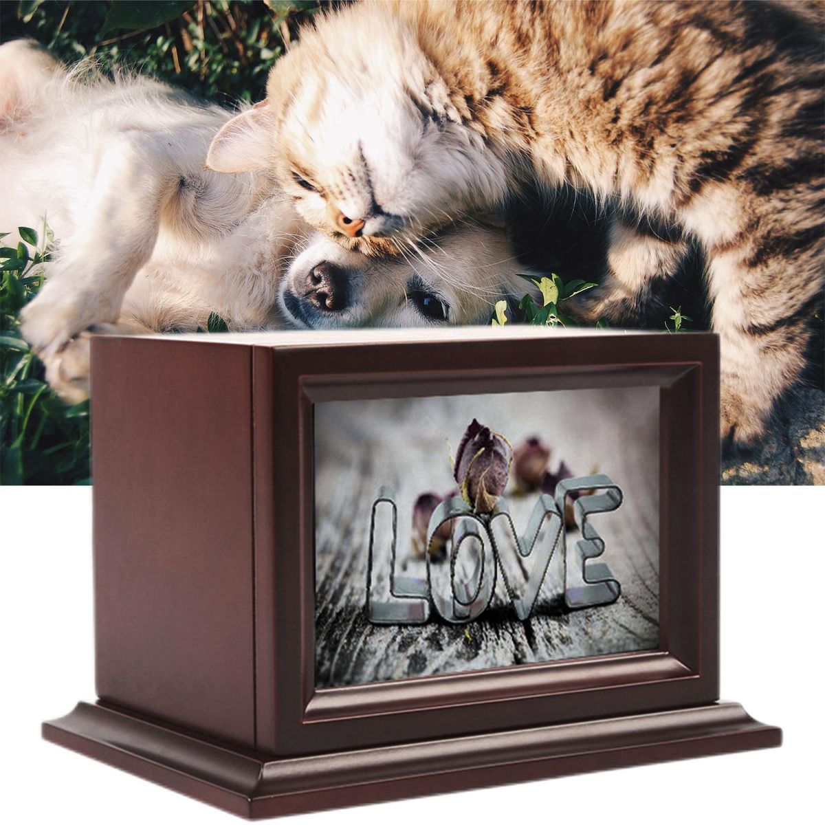 Scratch Resistant Pet  Cremation Urns Photo Frame For Funeral