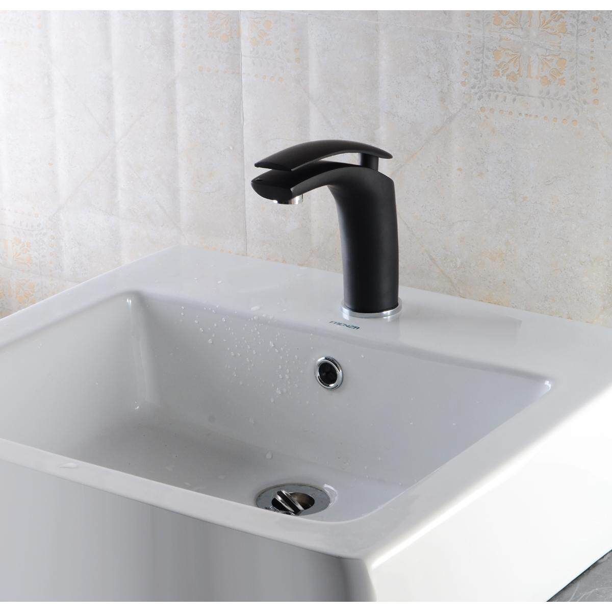 Luxury Brass Basin Sink Bathroom Faucet Single Level Kitchen Cold Hot Mixer Tap Black