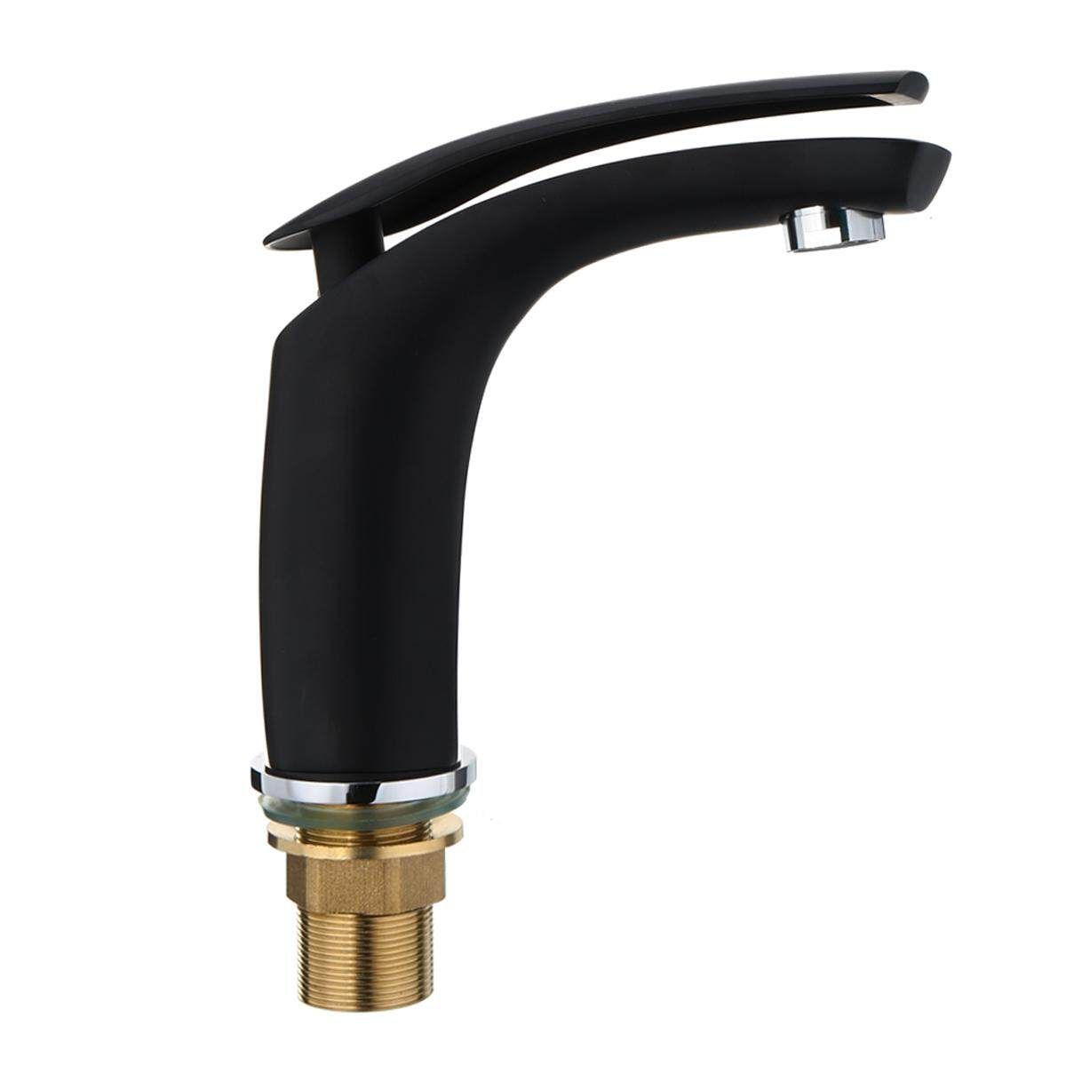 Luxury Brass Basin Sink Bathroom Faucet Single Level Kitchen Cold Hot Mixer Tap Black