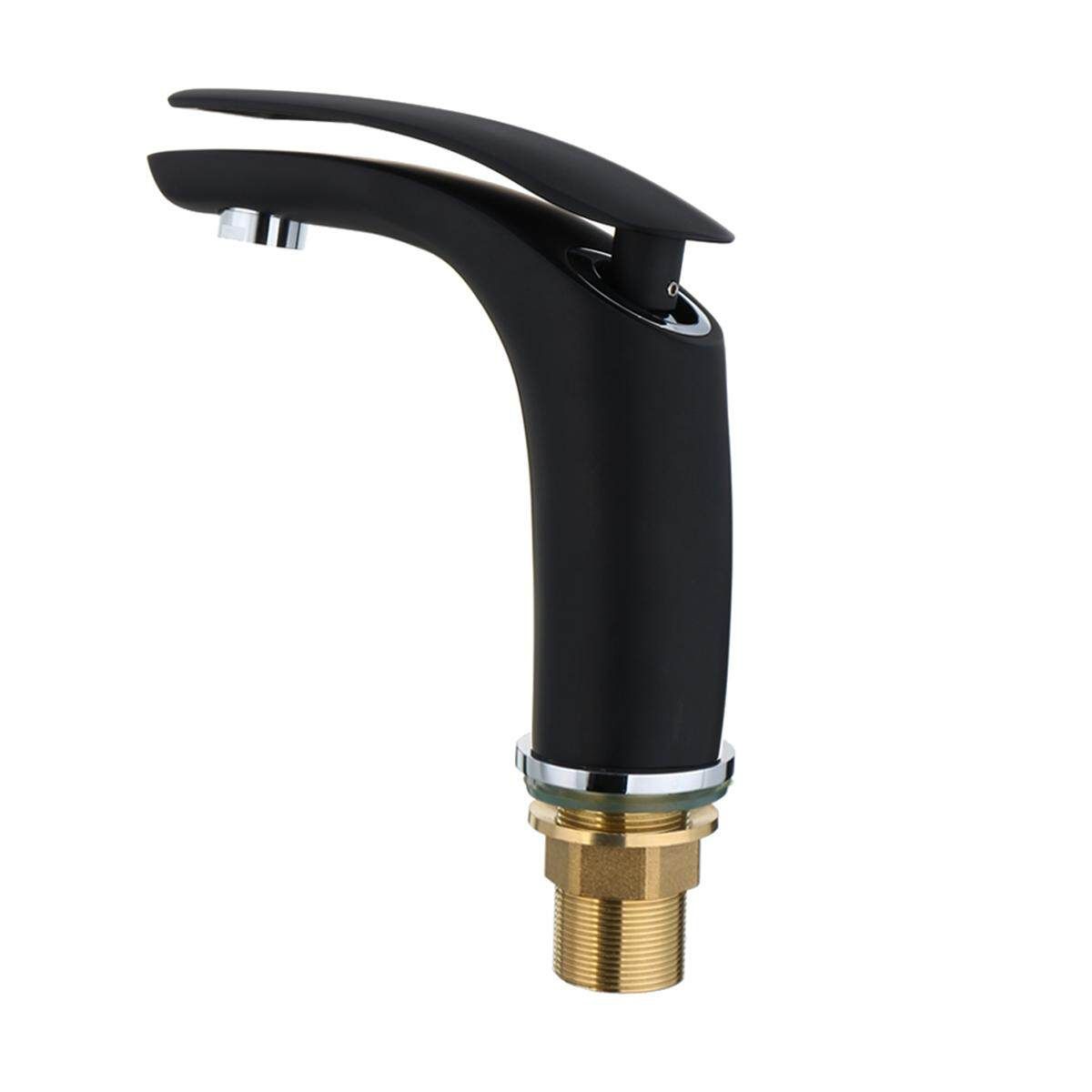 Luxury Brass Basin Sink Bathroom Faucet Single Level Kitchen Cold Hot Mixer Tap Black