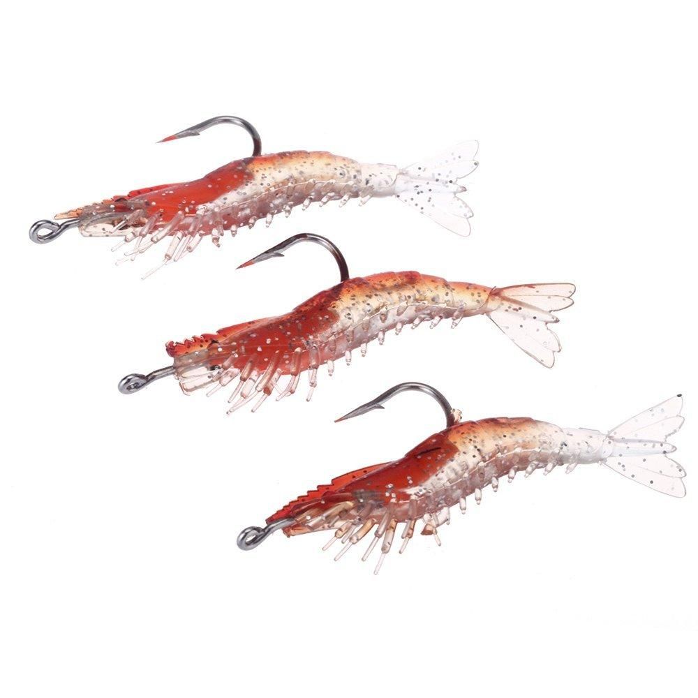 3Pcs 6cm/3g Artificial Fishing Lure Bionic Shrimp Prawn