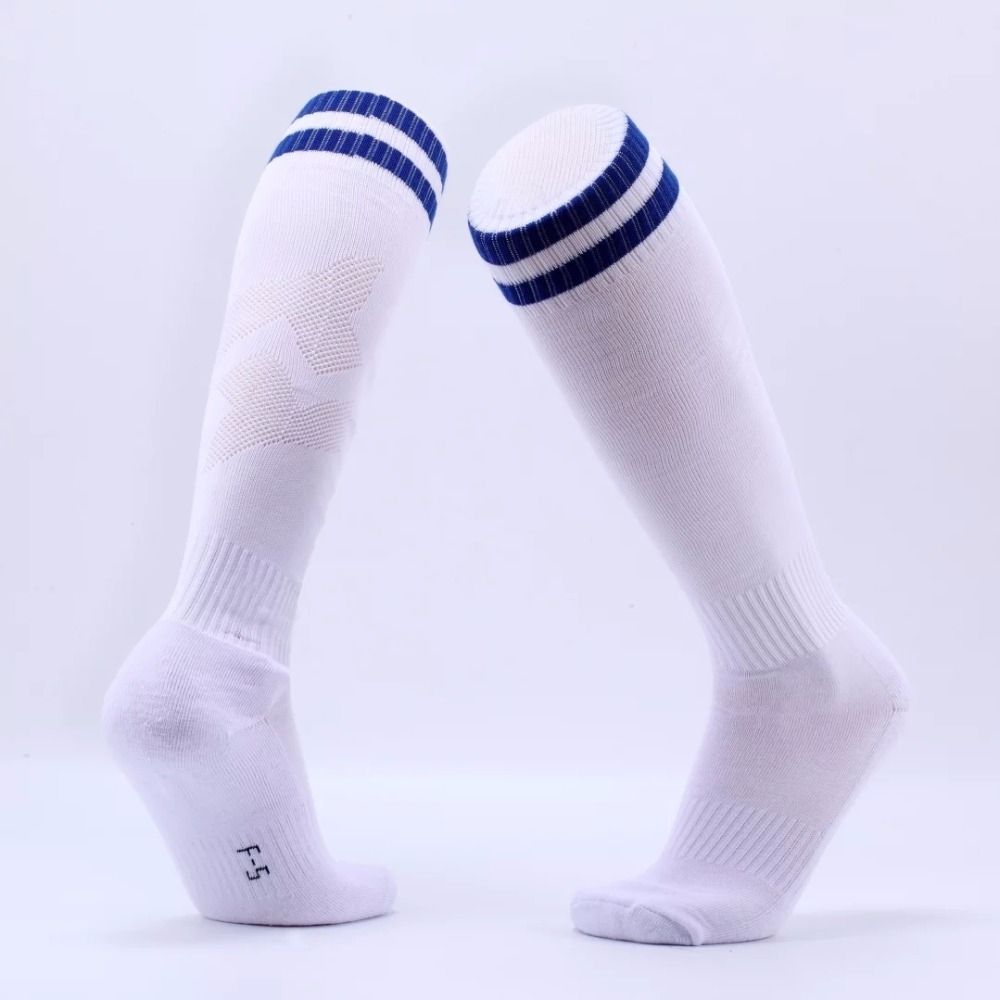 Children Football Socks Boys Soccer Sock Kid Above Knee Plain Socks Long Soccer Stockings Men Over Knee High Sock Adult Size