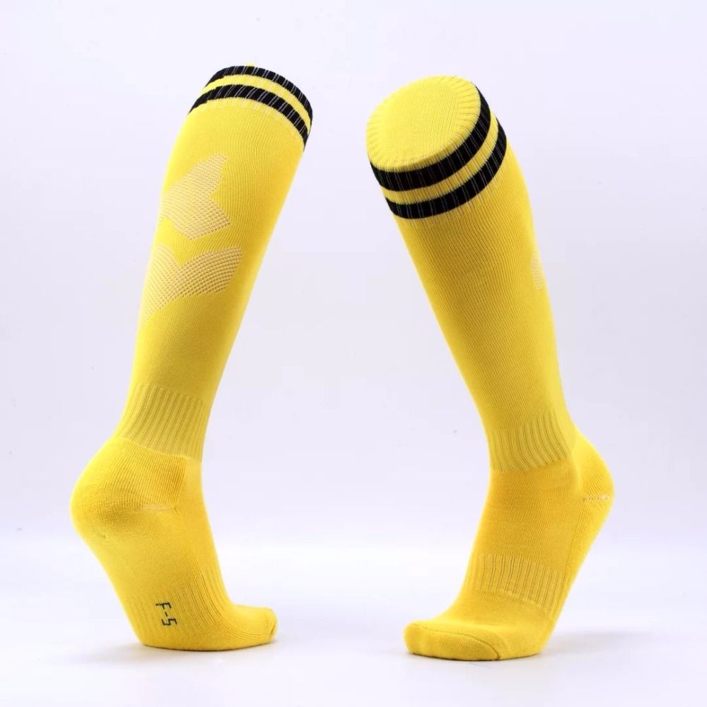 Children Football Socks Boys Soccer Sock Kid Above Knee Plain Socks Long Soccer Stockings Men Over Knee High Sock Adult Size