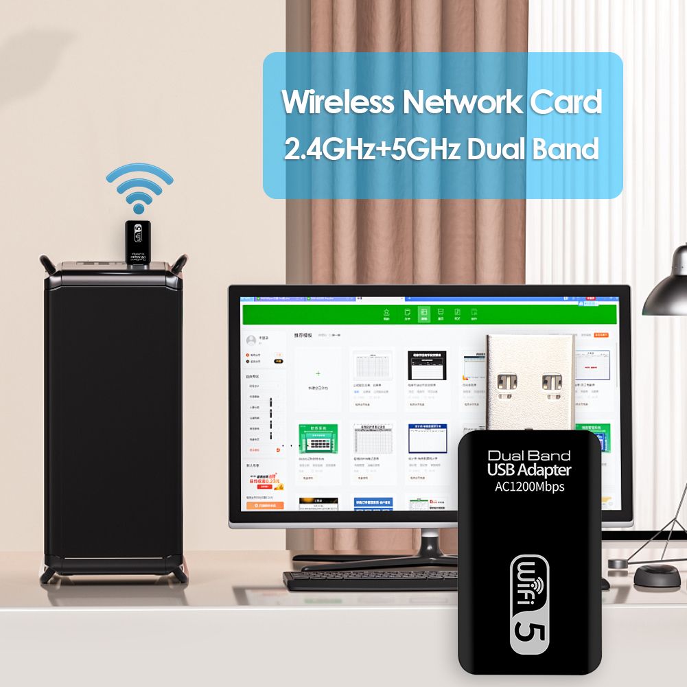 ALLOUSEED Dual Band 1200Mbps USB 3.0 Network Card Adapter