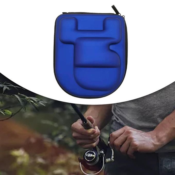 Reel Bag Pouch Waterproof Shockproof EVA Cover Blue Left