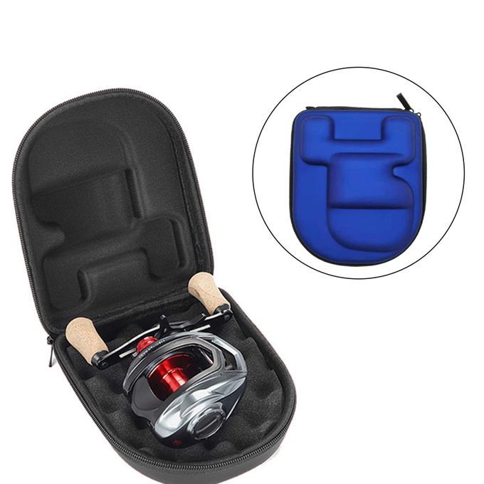 Reel Bag Pouch Waterproof Shockproof EVA Cover Blue Left
