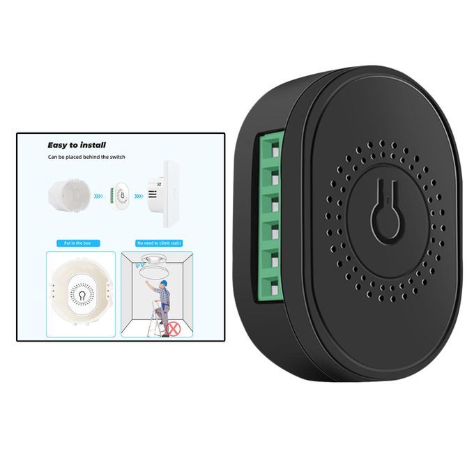 Mini Smart Light Switch Module For Tuya   3.0 DIY Breaker 16A Black