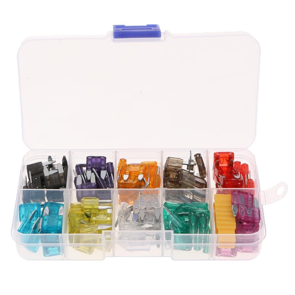 120pcs Auto Car Fuses Assortment Kit 2A-35A With Fuse Puller & Storage