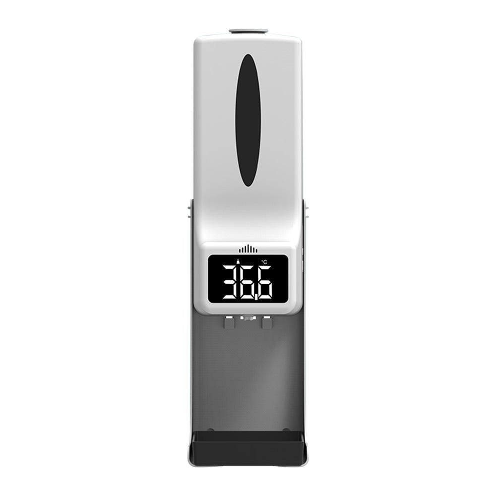 1000ml Wall Mounted Automatic Soap Dispenser Hand Sanitizer Dispenser Non-contact Infrared Thermometer with 15 Languages Voice Broadcast  °C / °F Unit Switch for Home Hotel School Office Use