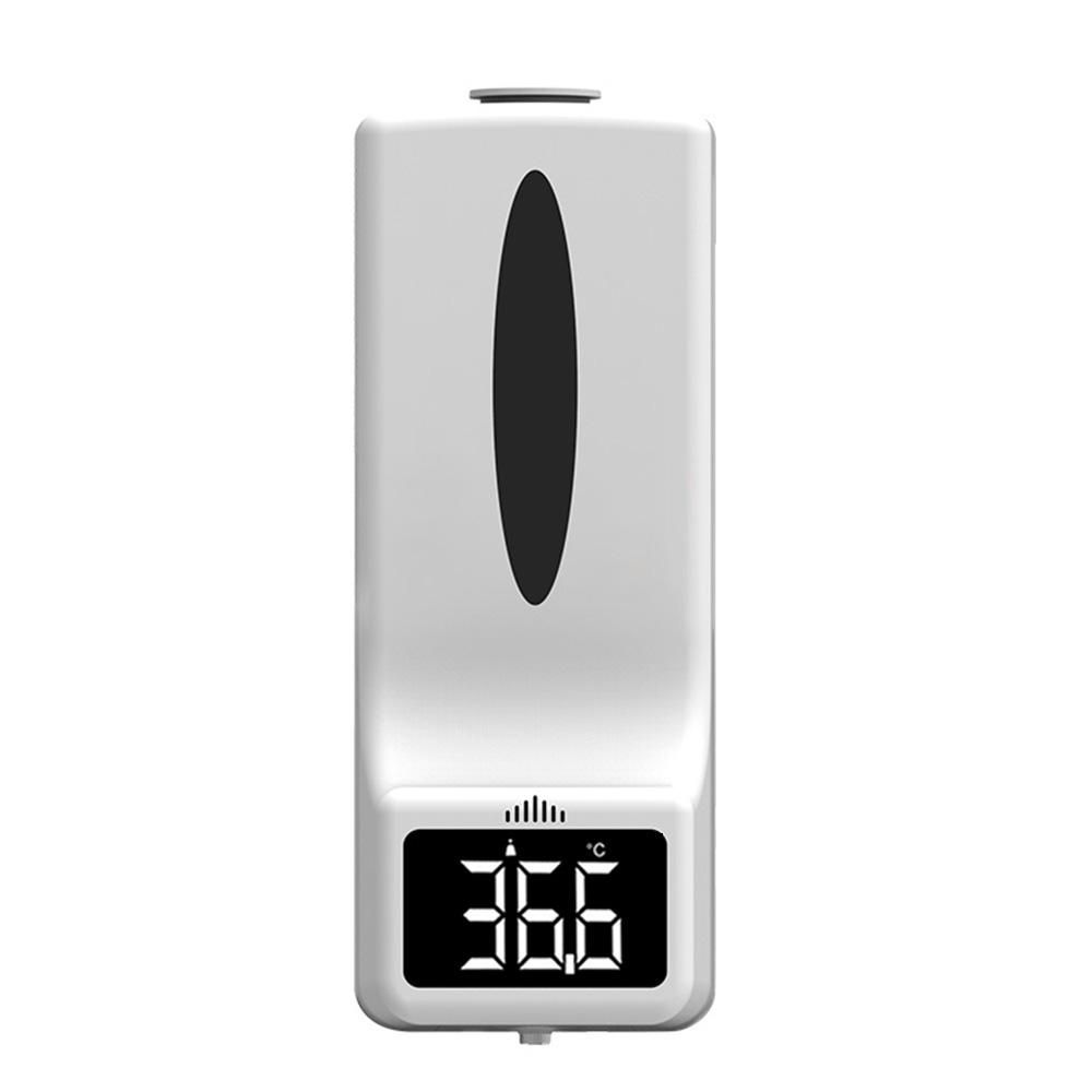 1000ml Wall Mounted Automatic Soap Dispenser Hand Sanitizer Dispenser Non-contact Infrared Thermometer with 15 Languages Voice Broadcast  °C / °F Unit Switch for Home Hotel School Office Use