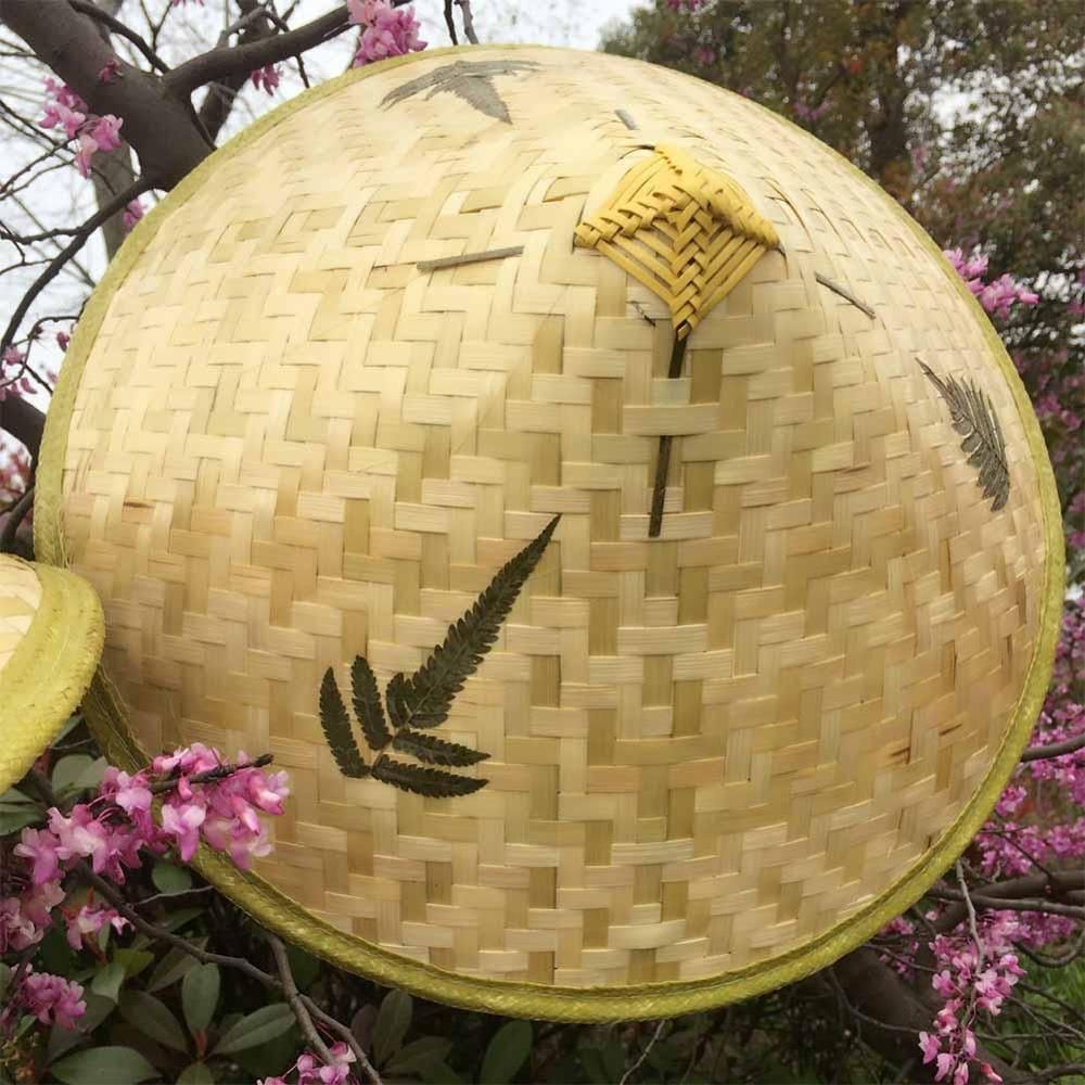 Chinese Retro Bamboo Rattan Fisherman Hat Handmade Weave Straw Bucket Hat Tourism Rain Dance Props Cone Fishing Sunshade Hat As Shown