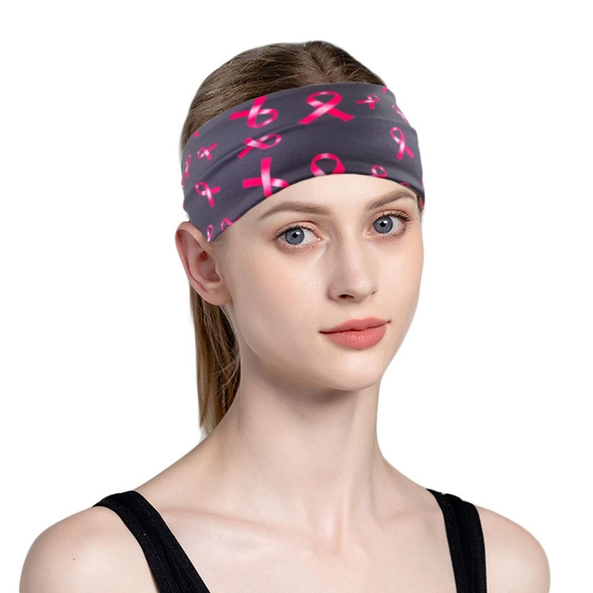 Sports Headband for Basketball Performance Womens Wide Edge Yoga Black