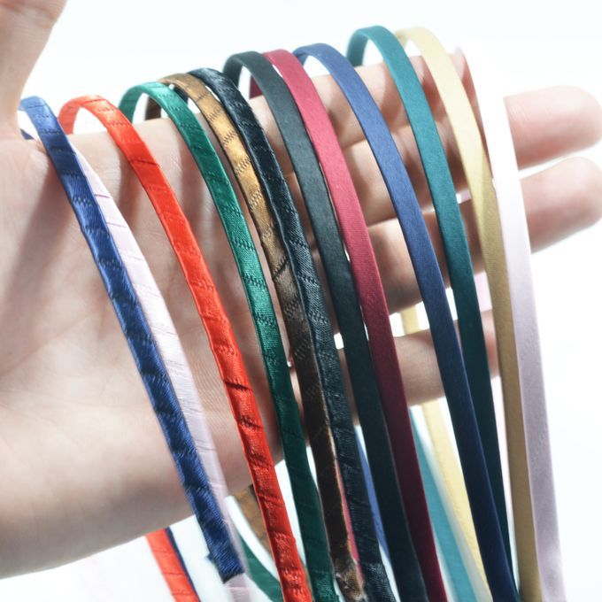 12 Pieces Girls  Women DIY Satin Fabric Covered Ribbon Metal