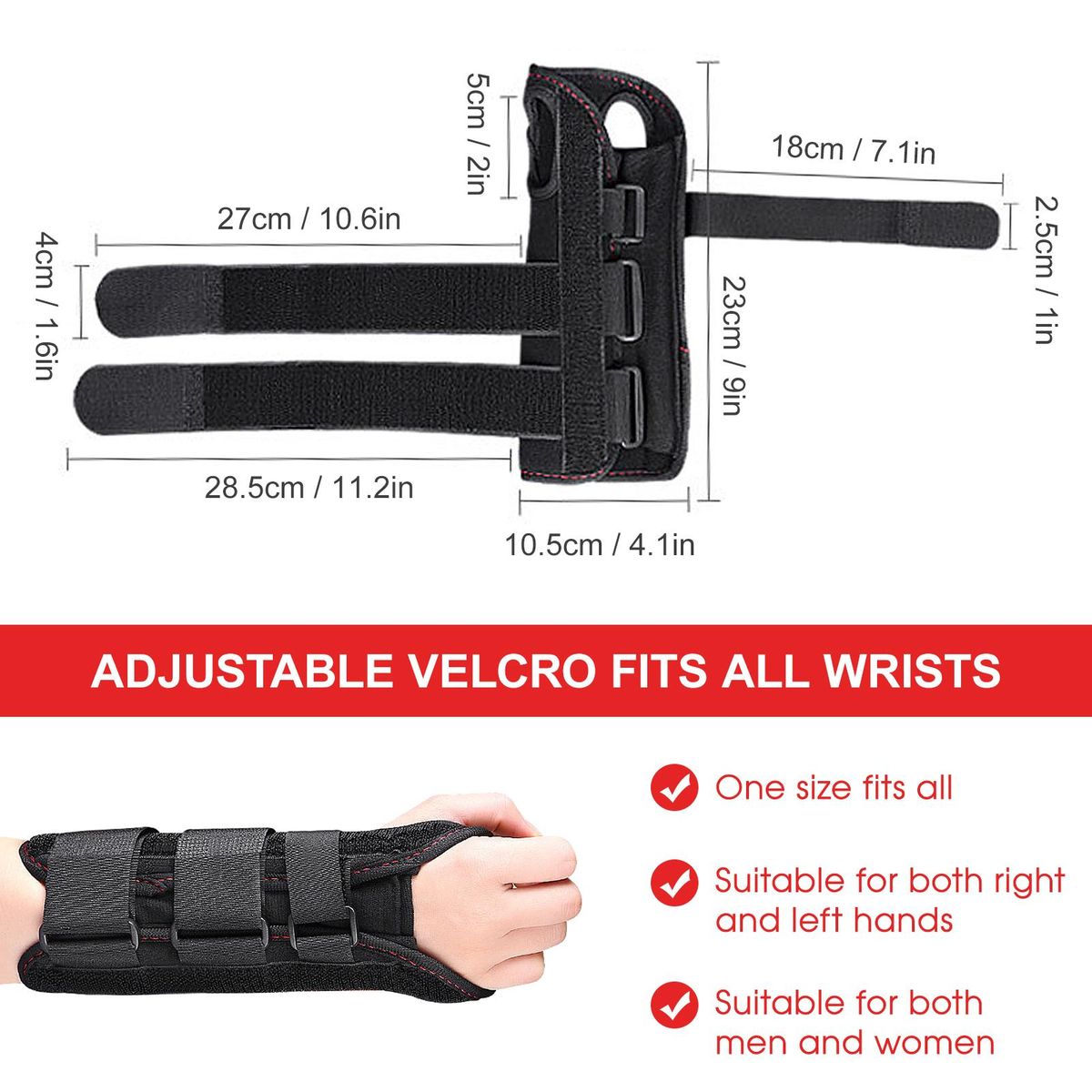 2pcs Carpal Tunnel Wrist Splint Wrist Support Brace for Wrist and Hands Relief