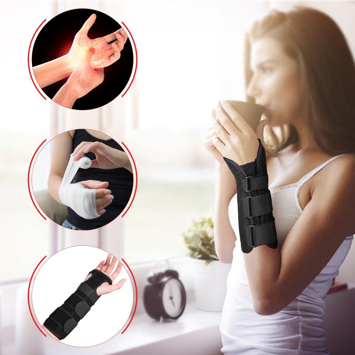 2pcs Carpal Tunnel Wrist Splint Wrist Support Brace for Wrist and Hands Relief