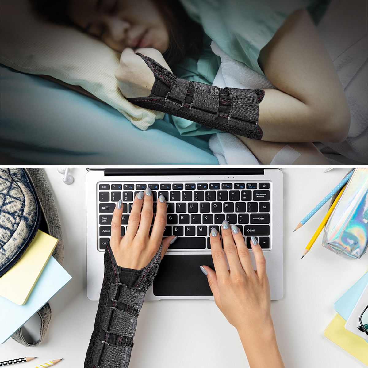 2pcs Carpal Tunnel Wrist Splint Wrist Support Brace for Wrist and Hands Relief
