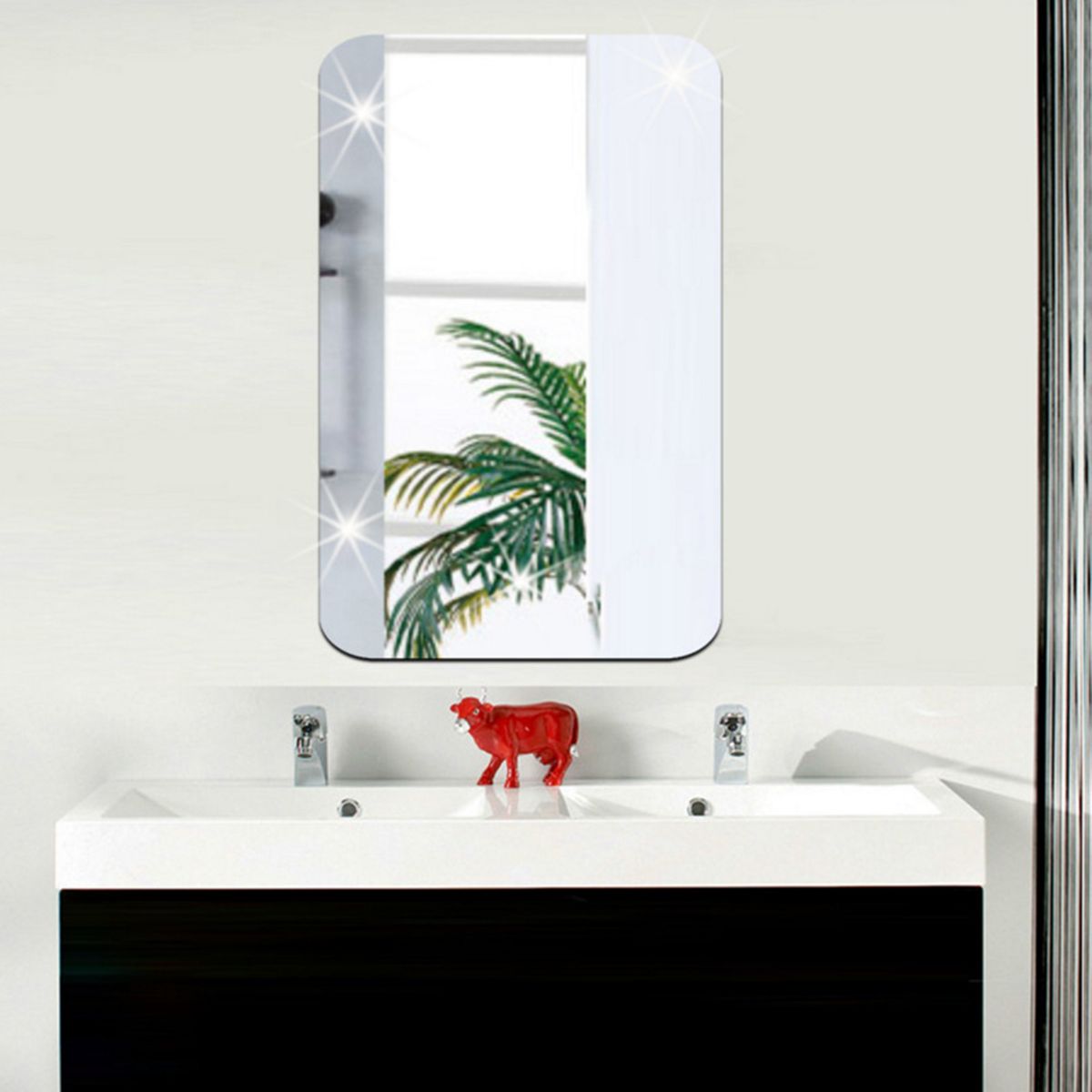Mirror Wall Sticker Rectangle Shape Decorative Mirror