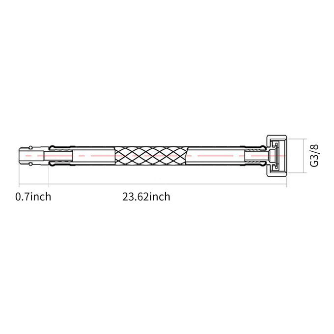 3/8" Sink Faucets Hoses 23 Inch Long Basin Water Tap Inlet