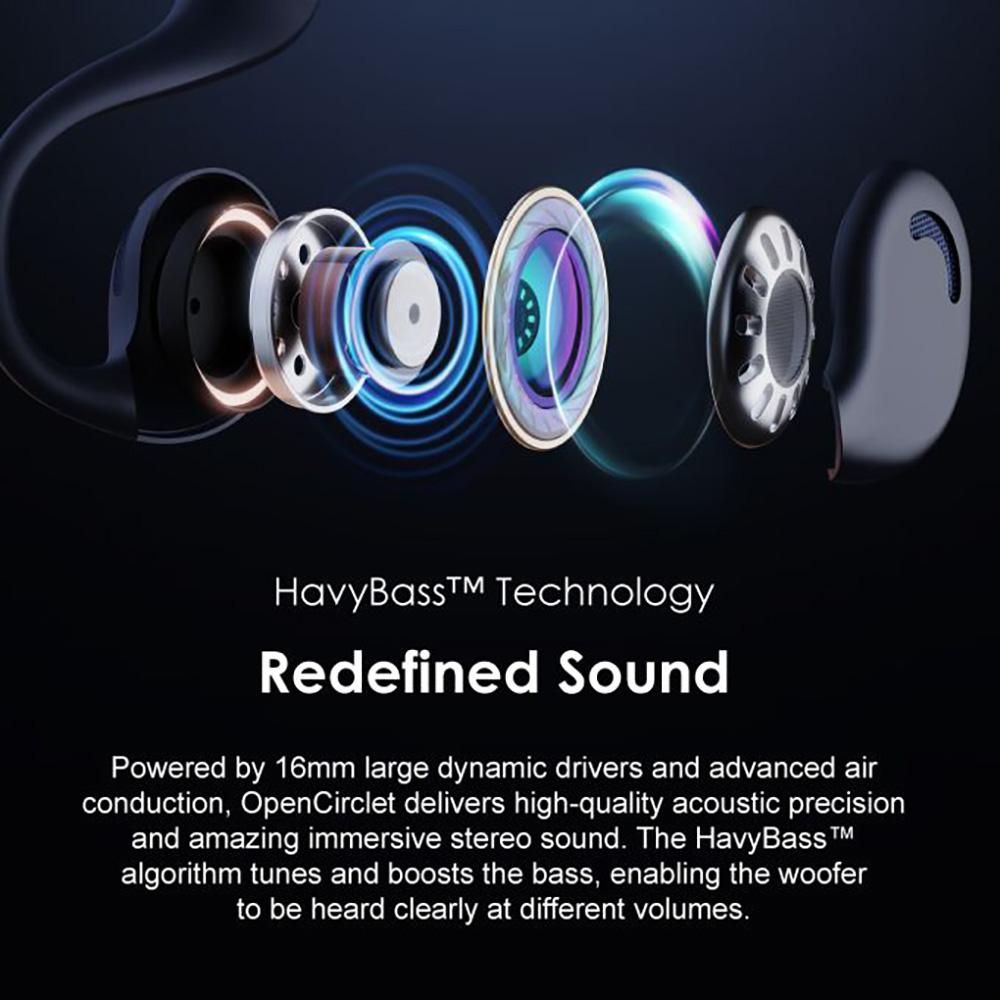 Oraimo OpenCirclet IPX5 Ergonomic Secure Fit Long Playtime Open-ear BT Headphones