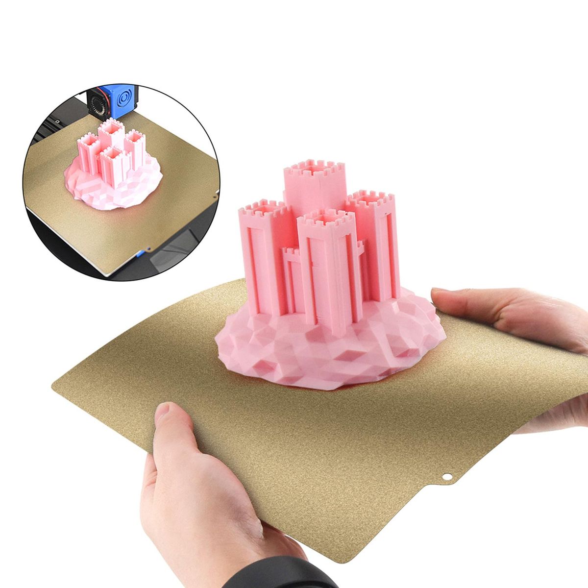 TWO TREES 310*310mm Removal Spring Steel PEI Sheet Print Bed + Magnetic Sticker with Adhesive Backing for Creality CR-10 CR-10S Anet A8 Plus Artillery SW-X1 3D Printer