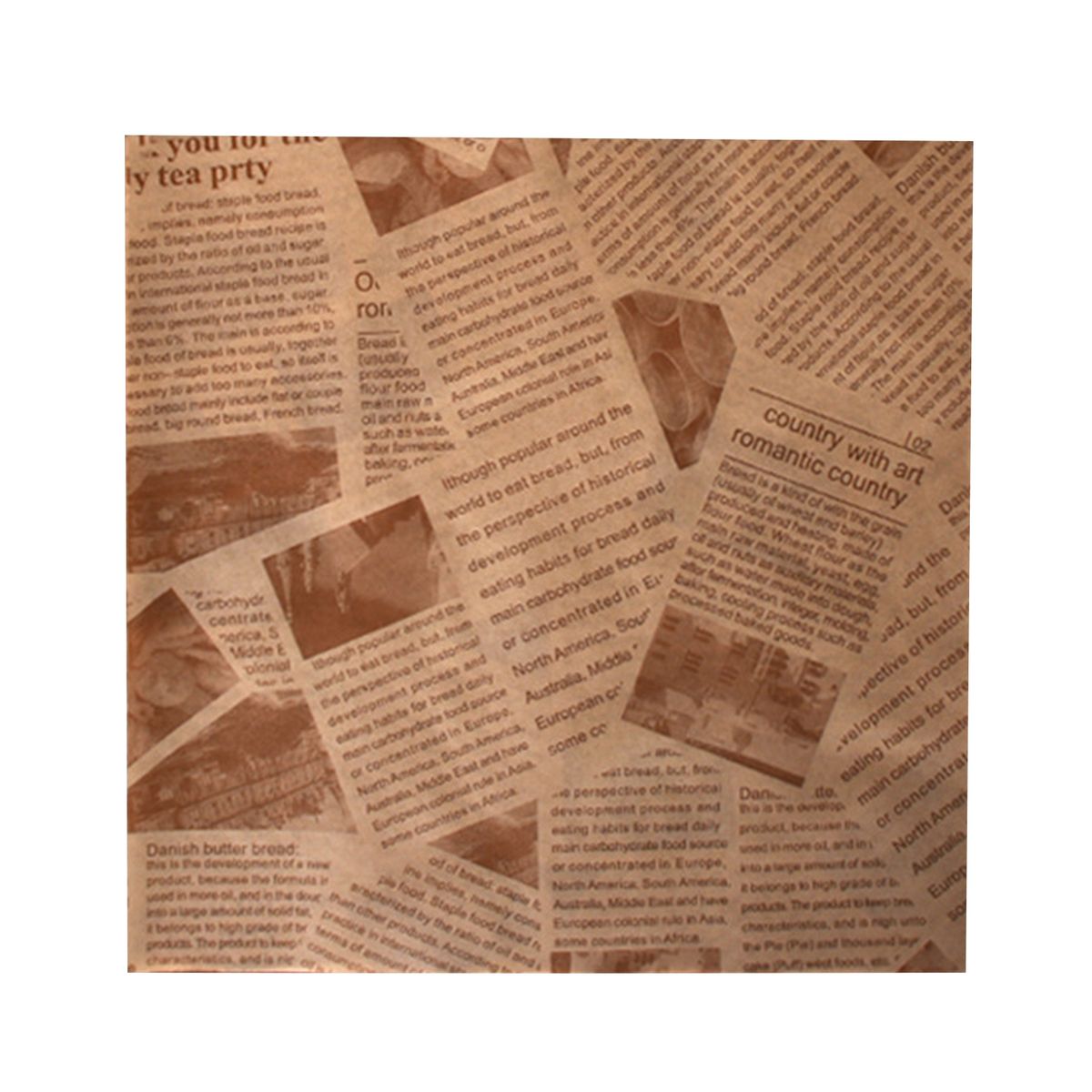 100Pcs Tray Liner Bread Burger Sandwich Wrapper Brown