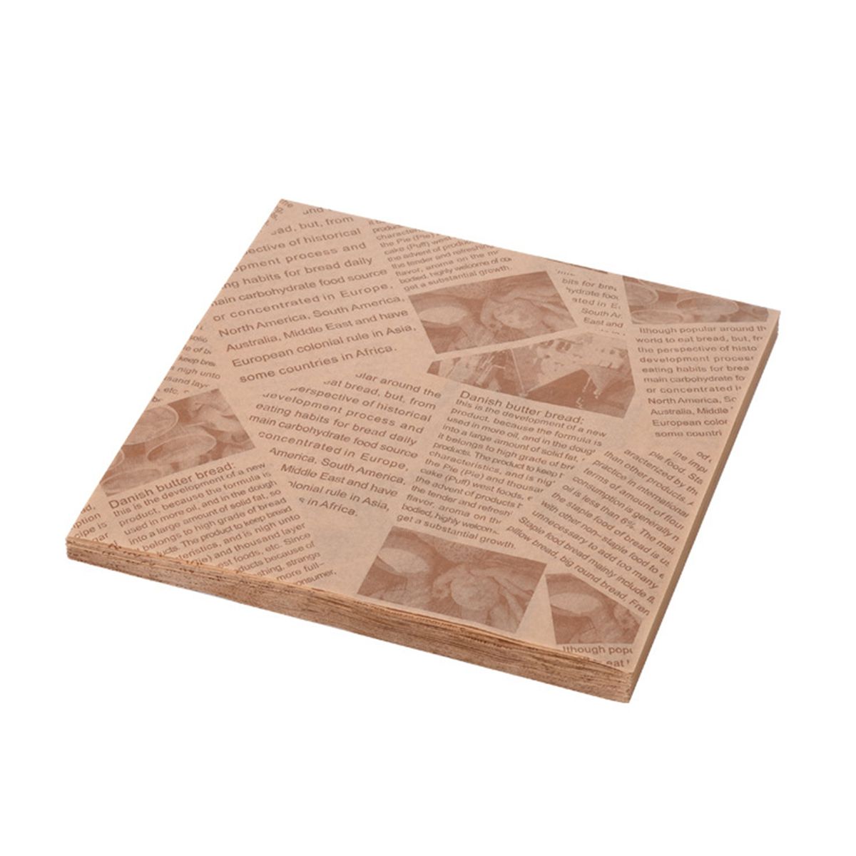 100Pcs Tray Liner Bread Burger Sandwich Wrapper Brown