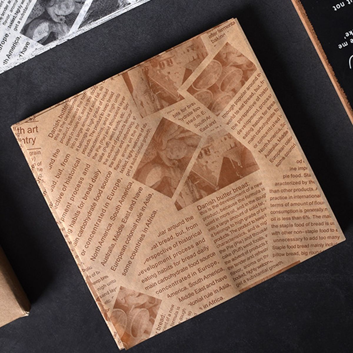 100Pcs Tray Liner Bread Burger Sandwich Wrapper Brown