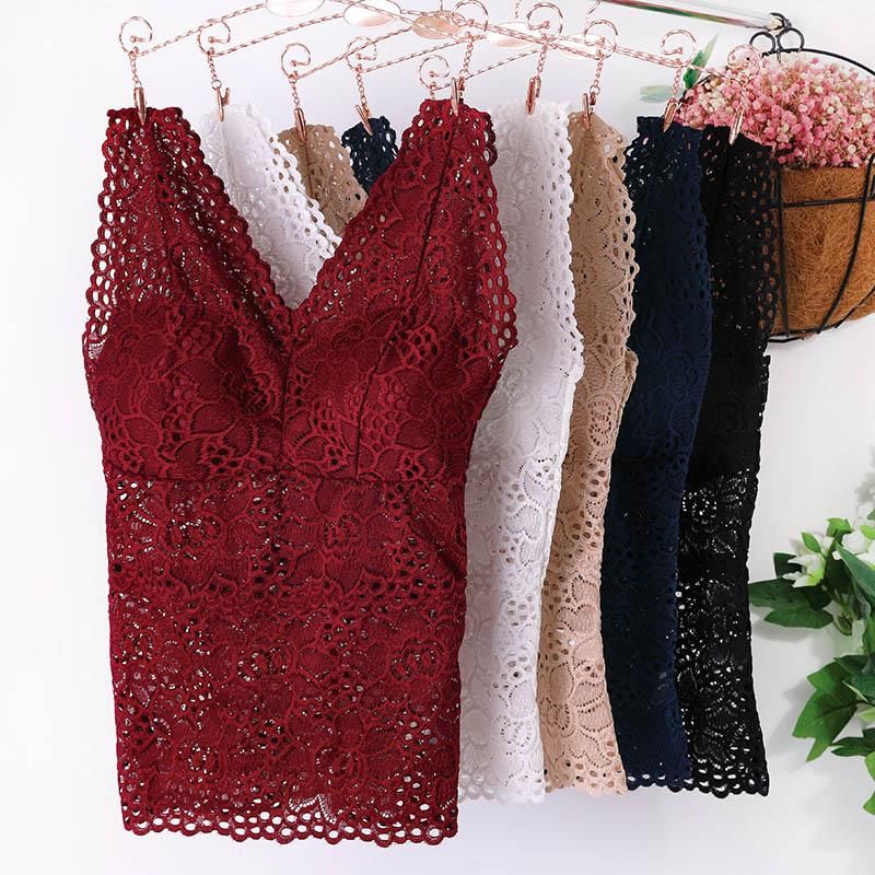 Strap T-Shirt with Floral Filling Woman Top Sexy Lace Crochet Fastener Short Top with Bush
