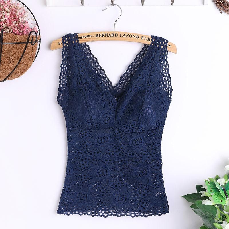 Strap T-Shirt with Floral Filling Woman Top Sexy Lace Crochet Fastener Short Top with Bush