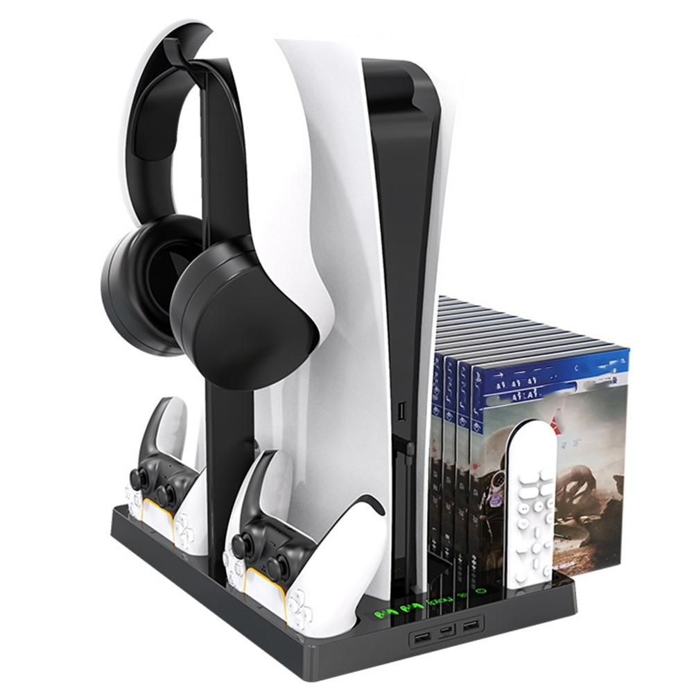 for PS5 Console Vertical Cooling Stand Charging Dock Games
