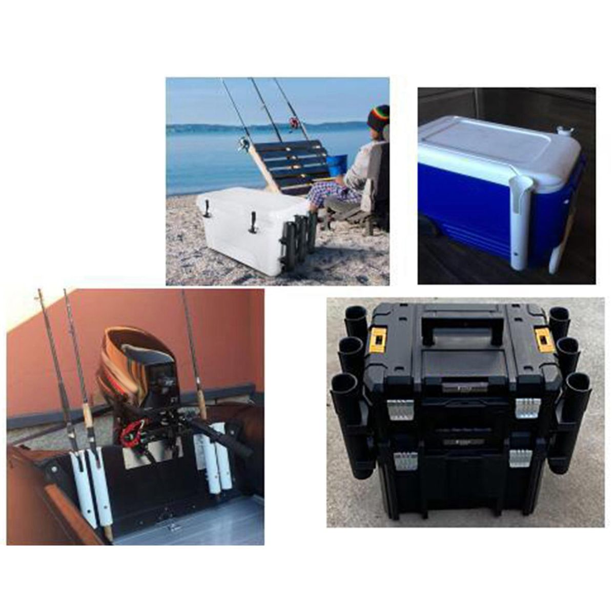 Black Fishing Rod Holder Bracket Fishing Pole Rack Fishing