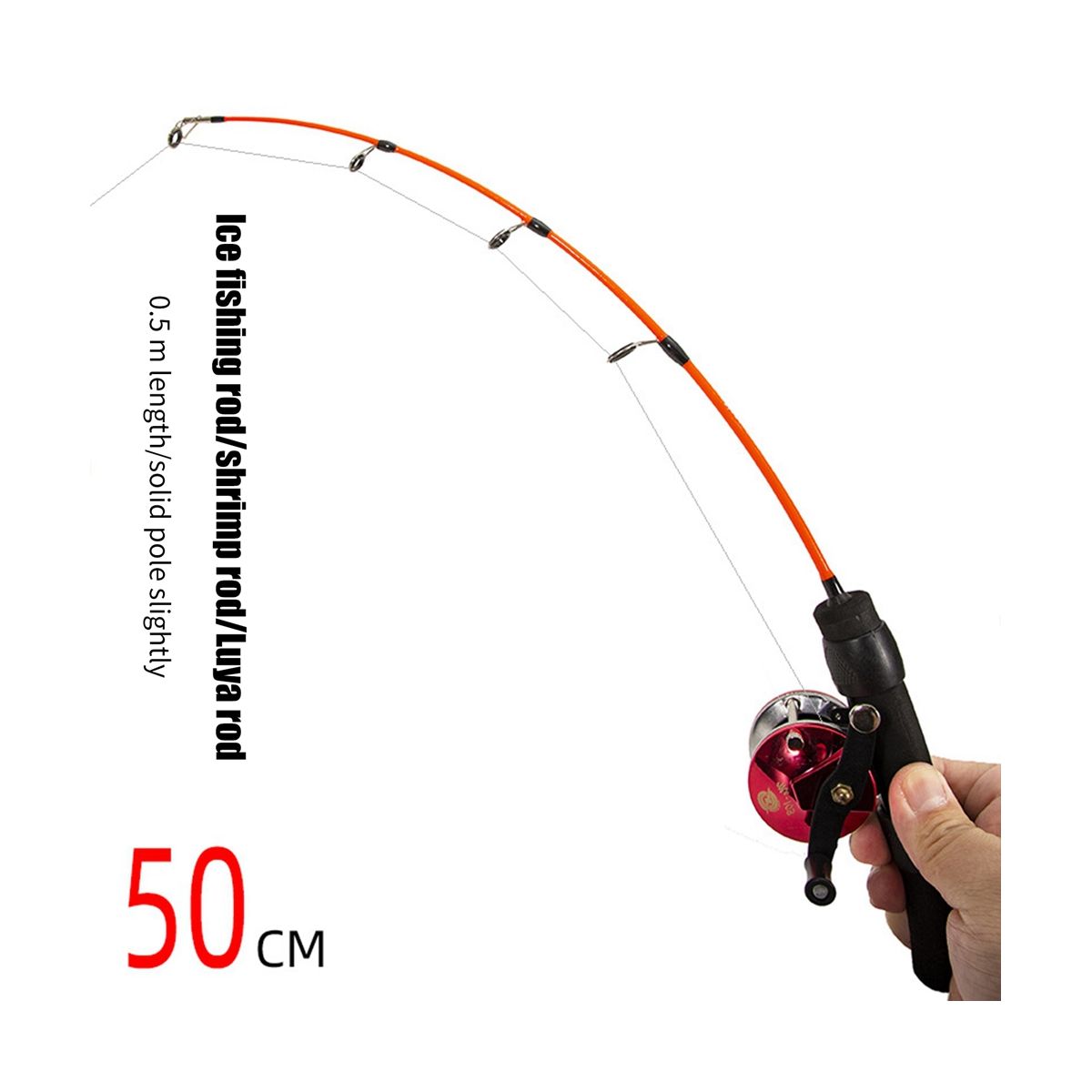 Simple 50Cm Ultra-Short Fishing Rod Portable Solid FRP Ice