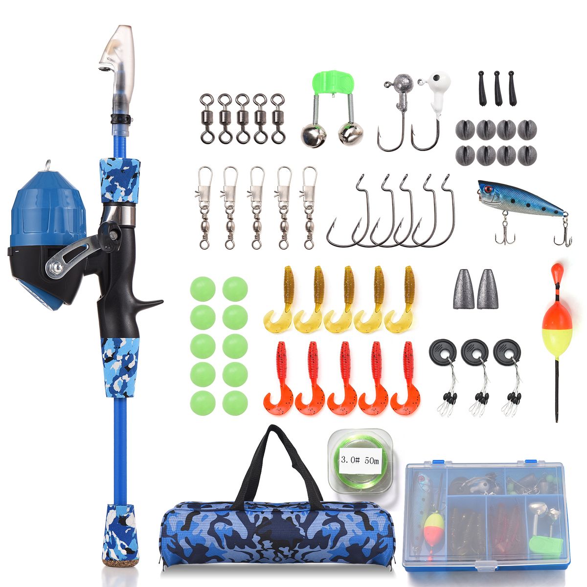 Kids Fishing Rod And Reel Combo Full Kit 1.2m/1.5m