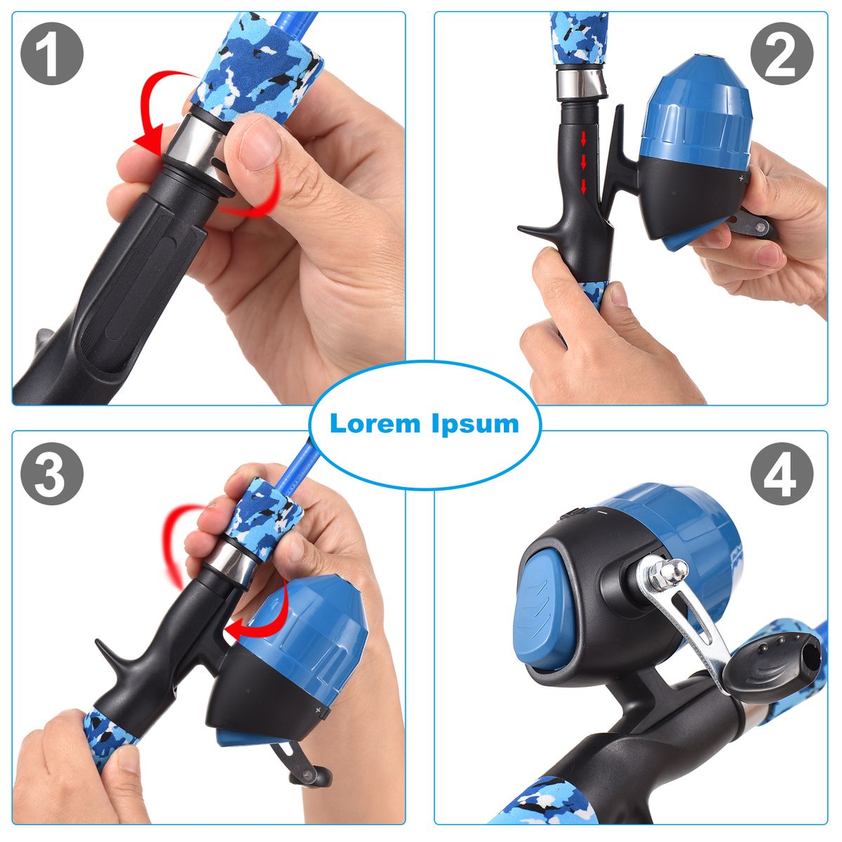 Kids Fishing Rod And Reel Combo Full Kit 1.2m/1.5m