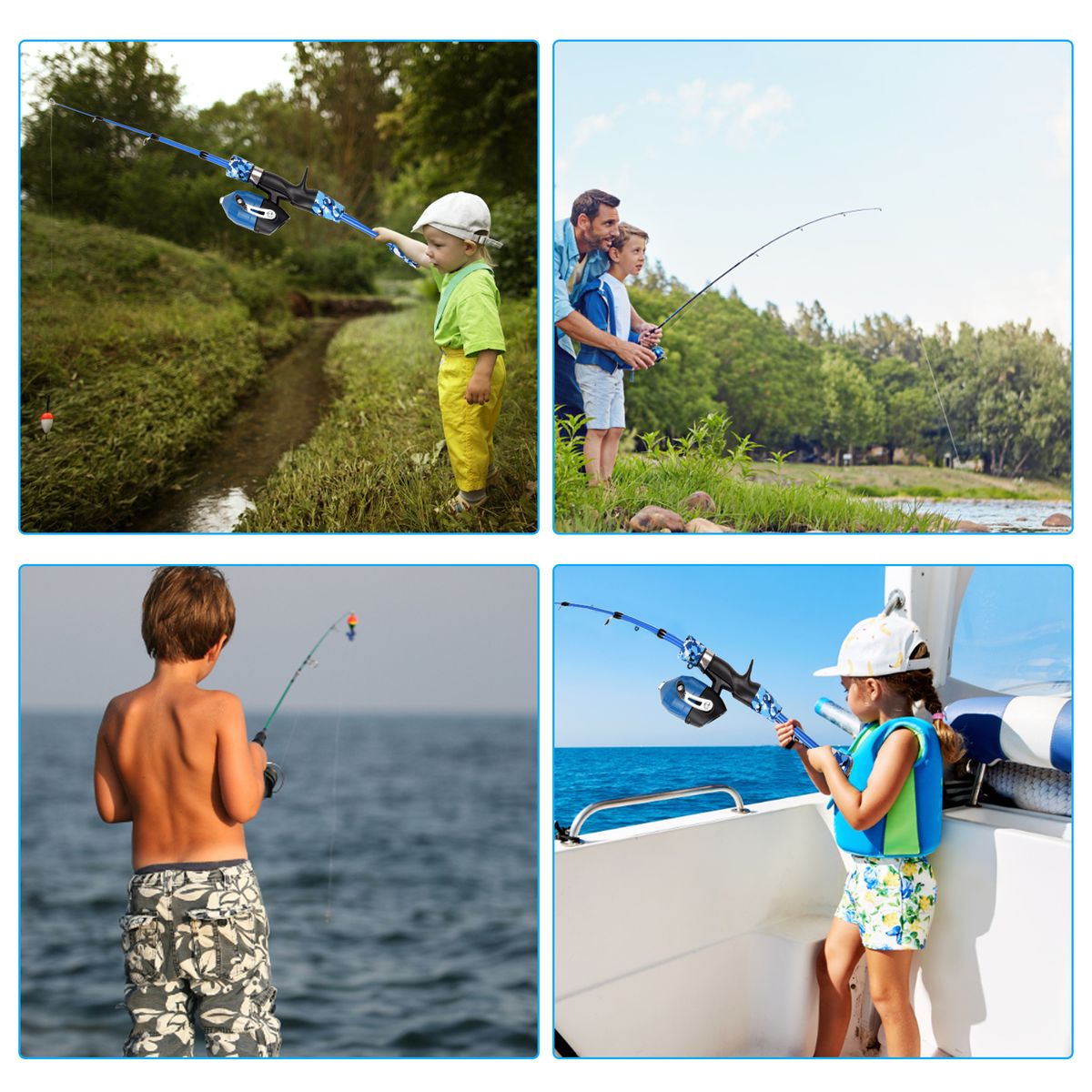 Kids Fishing Rod And Reel Combo Full Kit 1.2m/1.5m