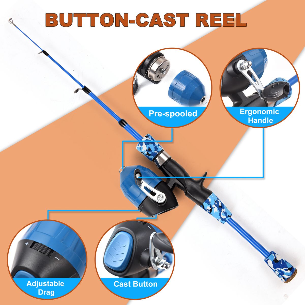 Kids Fishing Rod And Reel Combo Full Kit 1.2m/1.5m