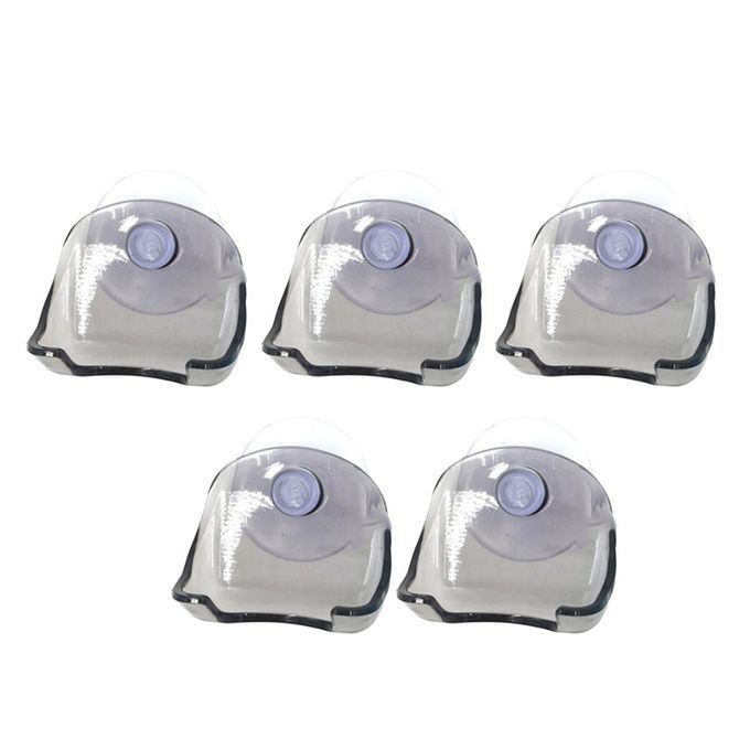 5 Pcs Plastic Suction Cup  Holder Racks Bathroom Organizer Gray