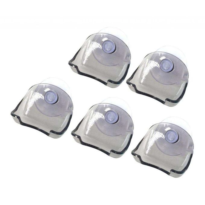 5 Pcs Plastic Suction Cup  Holder Racks Bathroom Organizer Gray