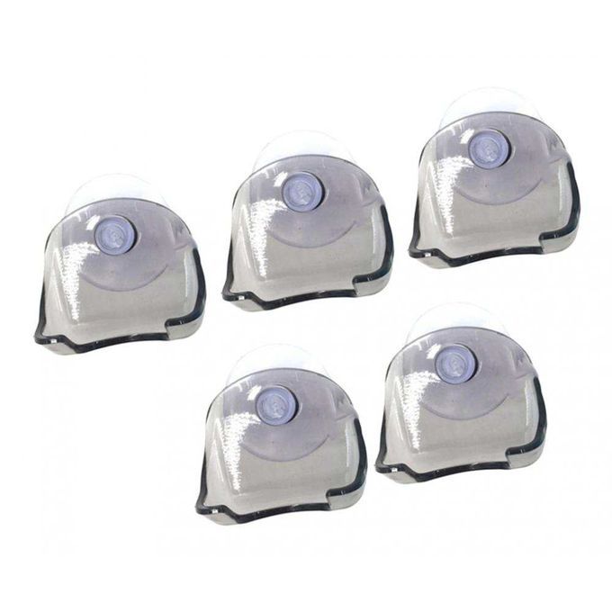 5 Pcs Plastic Suction Cup  Holder Racks Bathroom Organizer Gray