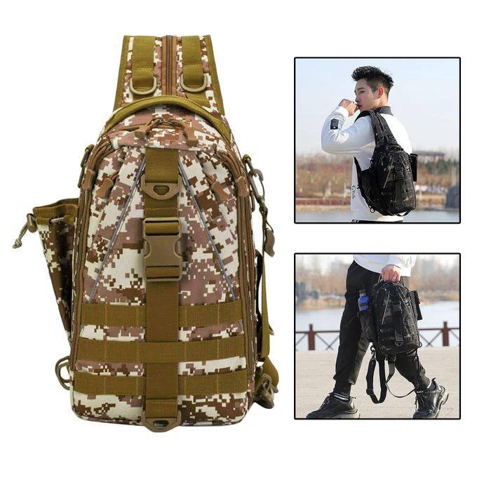 Durable Sling Bag Travel Fanny Pack Bags Molle Backpack Desert